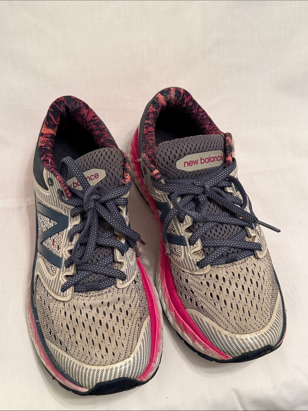 New Balance Women's Gray, Navy & Pink Running Shoes